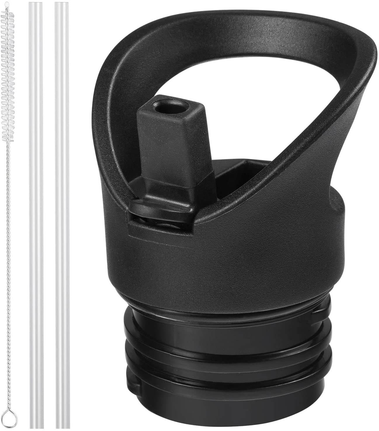 hydro flask wide mouth water bottle easy to clean leak proof straw lid hard plastic highly recommend mouth piece waste of money fits perfectly great price make sure wide mouth mouthpiece straw lid water bottle hard plastic every time leak proof waste of money much easier drink water makes drinking get water grey and black soft rubber