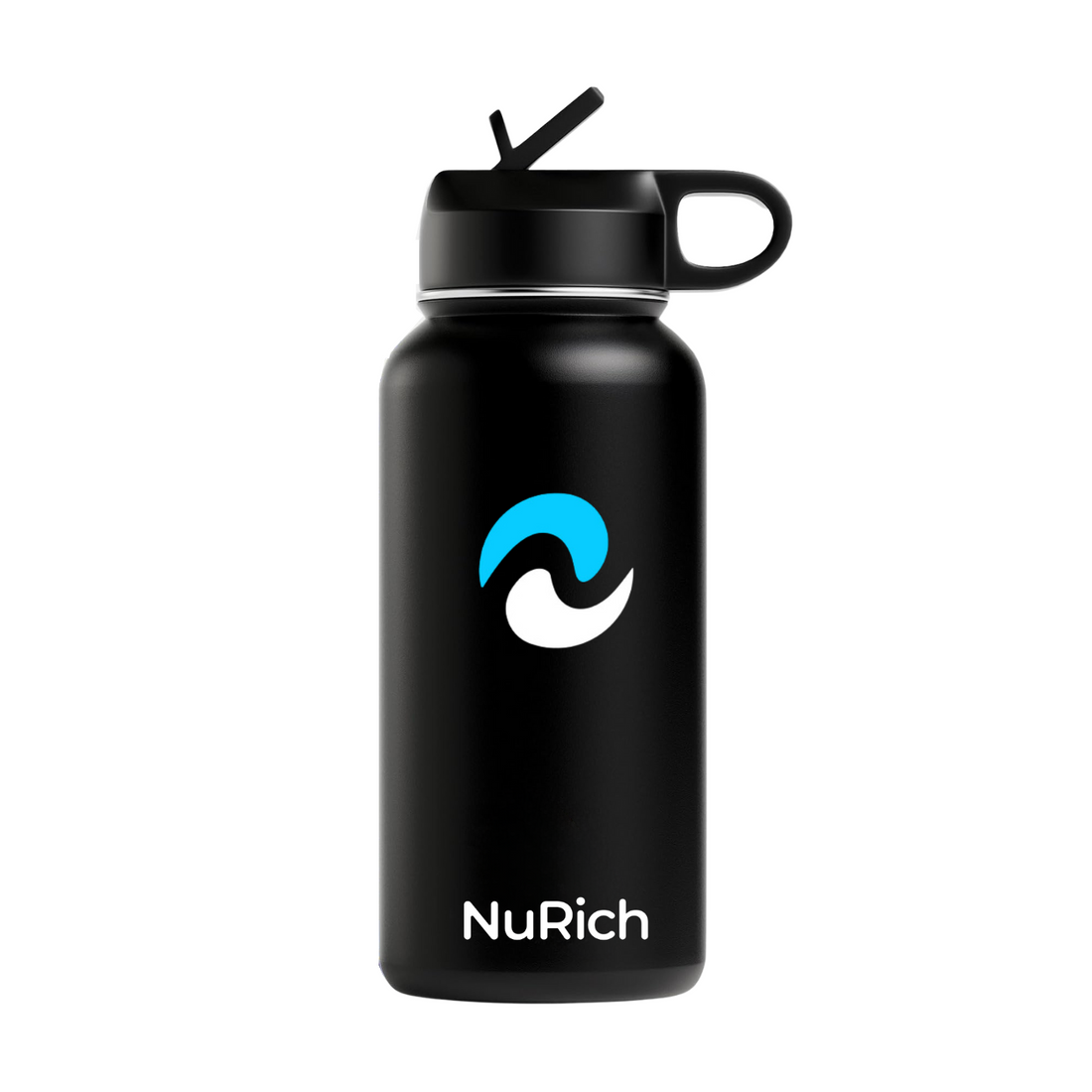 NuRich 32 oz insulated stainless steel water bottle with straw lid