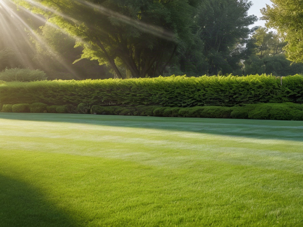 Freshly mowed lawn with visible mowing stripes