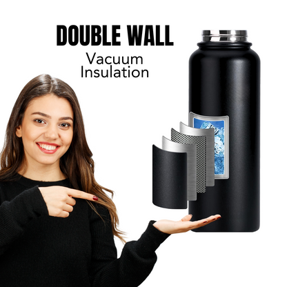 NuRich 32 oz Insulated Water Bottle with Straw Lid
