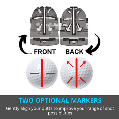 NuRich Golf Ball Line Marker Tool | Golf Ball Putting Alignment Marking Tool | Golf Accessories Tool | Fits in Golf Bag and Easy to Carry on Golf Course | 2 Pack