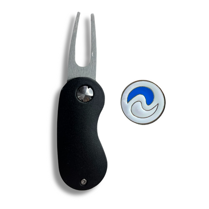 NuRich Golf Divot Repair Tool and Magnetic Ball Marker Golfer Accessory, Kids Men and Women All-Metal with Pop Up Button Golf Ball Marker Tools | Carry Inside Golf Bag or in Golfer Pocket