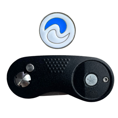 NuRich Golf Divot Repair Tool and Magnetic Ball Marker Golfer Accessory, Kids Men and Women All-Metal with Pop Up Button Golf Ball Marker Tools | Carry Inside Golf Bag or in Golfer Pocket