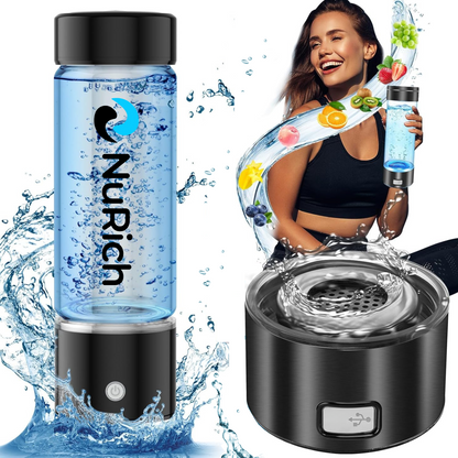 NuRich Echo Flask — Portable Hydrogen Water Bottle (420ml, Rechargeable)