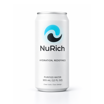 NuRich Purified Water — 12 oz Cans (24-Pack)