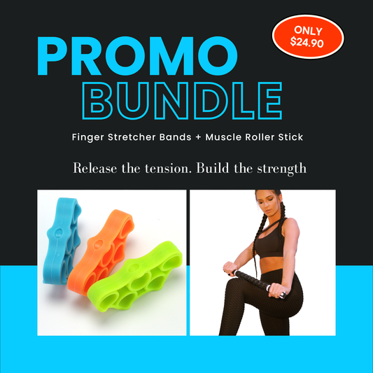 NuRich Recovery Duo — Muscle Roller + Grip Bands