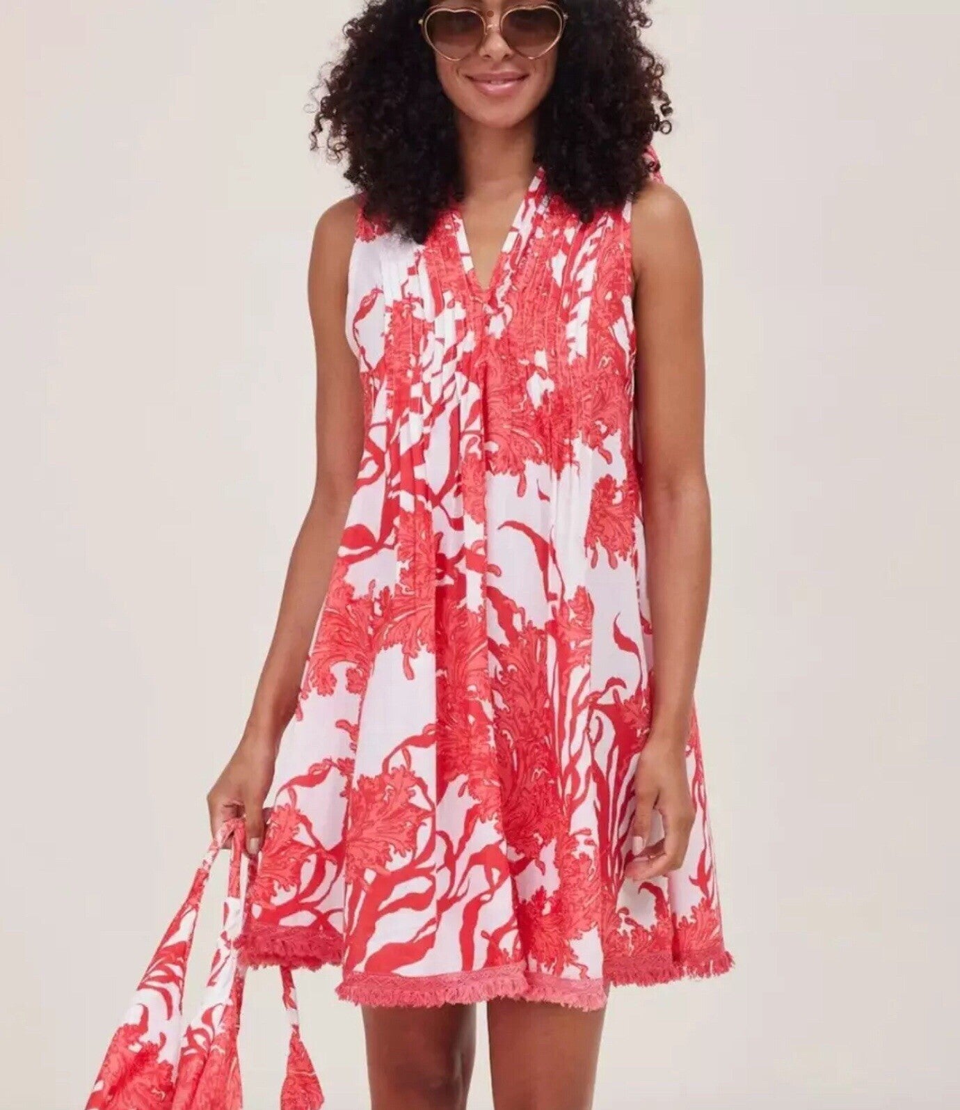 Felice Pintuck Dress in Red