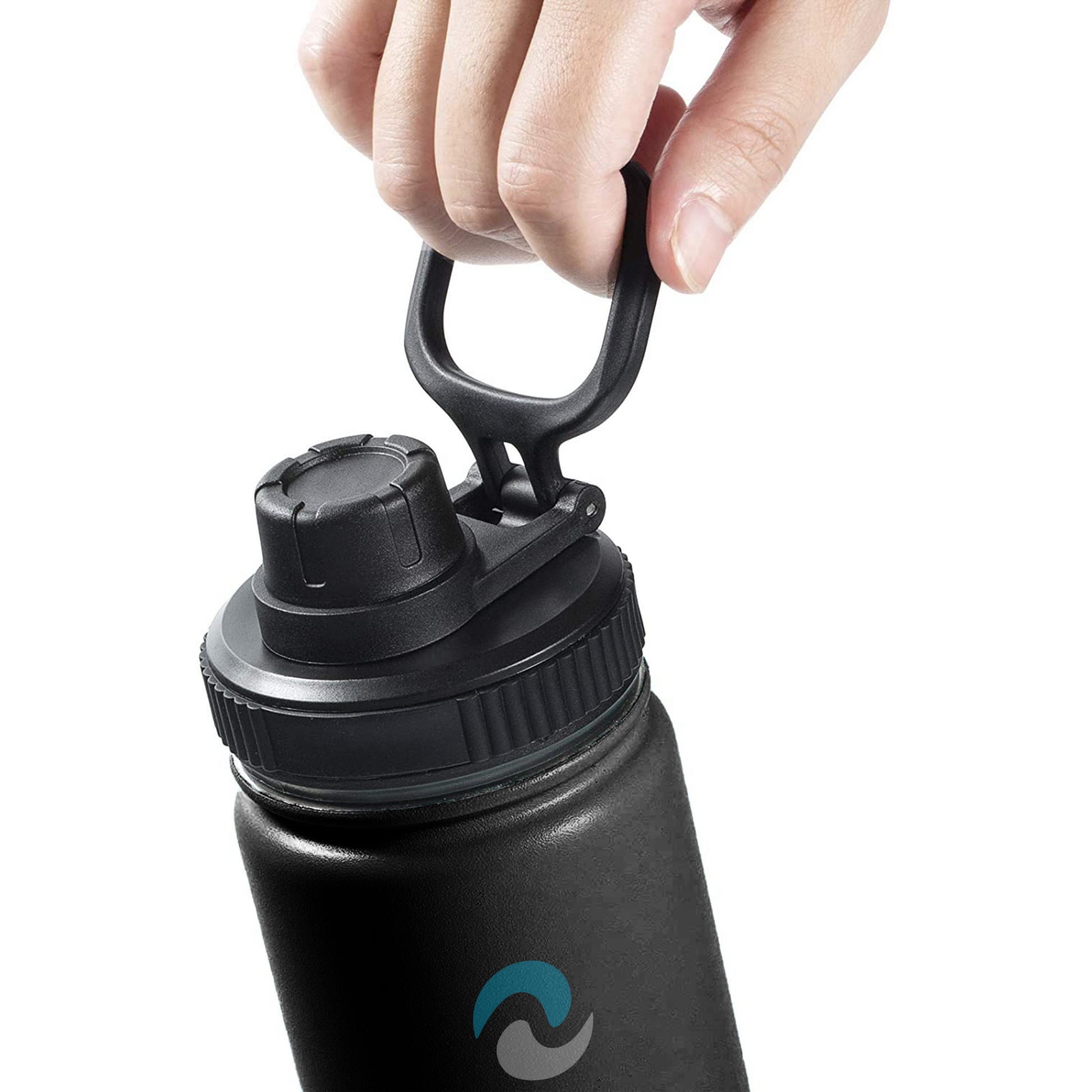 Nurich Hydro Wide Mouth Flip and Sip Replacement Coffee Lid or Cap with Handle Accessories Compatible with Hydroflask, Nalgene, and Many More Top