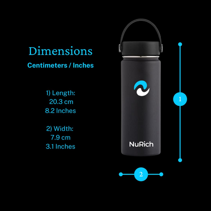NuRich 18 oz Insulated Water Bottle — The Original